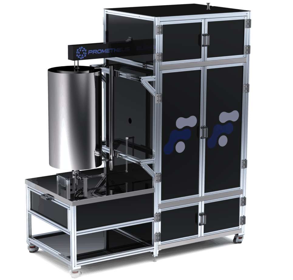 Forge Nano's Prometheus tool, a lab and pilot scale atomic layer deposition (ALD) nano-coating machine for particles and industrial powders.