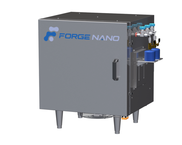 Forge Nano's Pandor tool, a lab and research scale atomic layer deposition (ALD) nano-coating machine for particles and industrial powders.